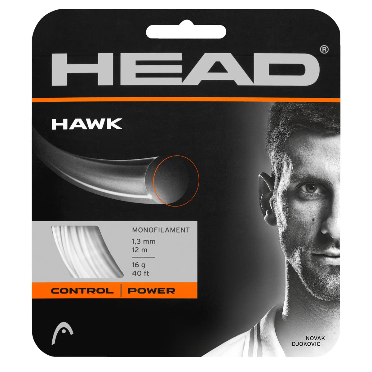 Hawk Racket String White, Size 16