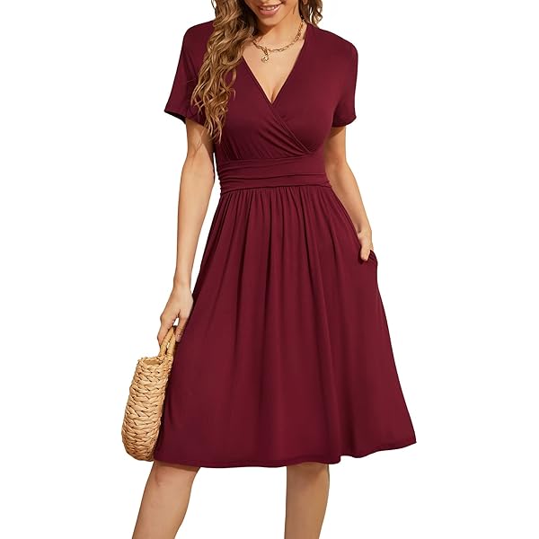 Red Dragon Scales Women's Summer Dresses Beachwear Vacation 2024 V Neck  Casual Flowy Dress XS at Amazon Women's Clothing store
