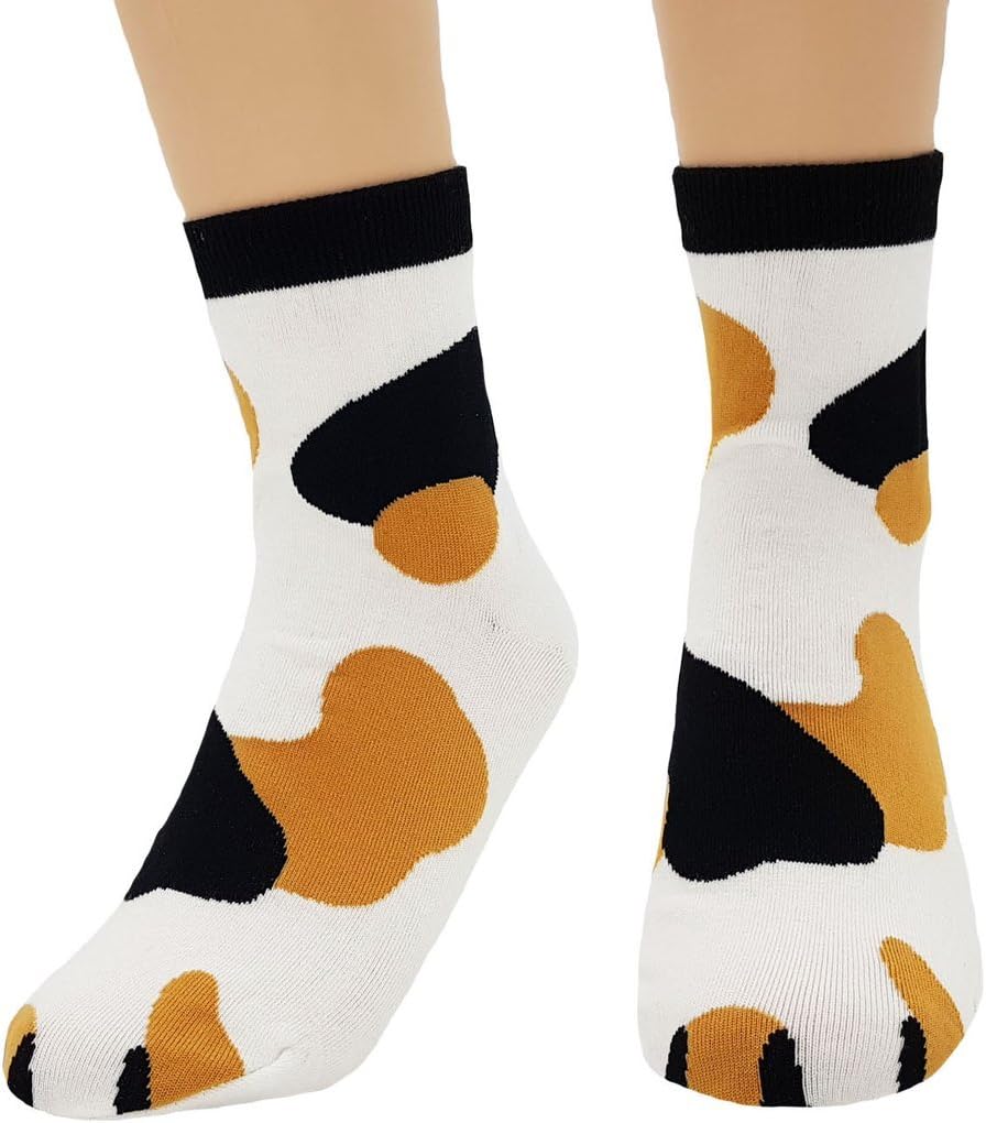 JJMax Women's Cute Kitty Cat Paws Socks with Paw Prints on Toes