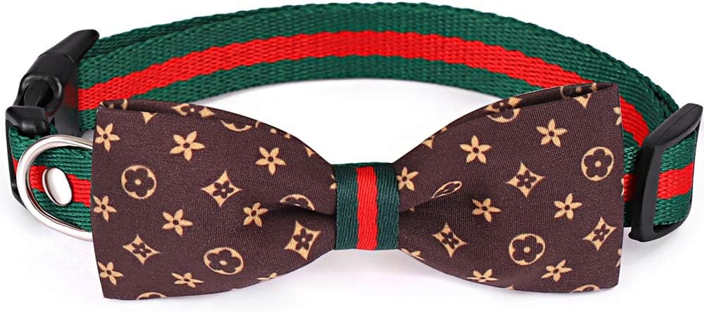 Freewindo Cat Collar Bow Tie Dog Collar, Detachable Dog Bow Tie Collar, Adjustable Dog Cat Collar Bowtie for Small Medium Dogs and Cats