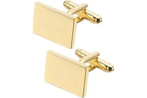 Jonwo Classic Rectangle Stainless Steel Men's Cufflinks in Gift Box Classic Tuxedo Shirt Cuff Link for Wedding Formal Busines