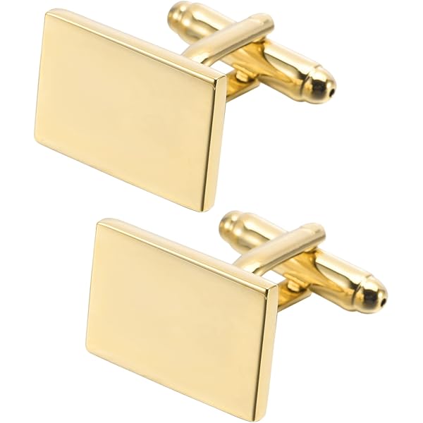 Boutons De Manchette Noeud Rectangle Acier Inoxydable Brossé Bleu - Neuf Avec Emballage