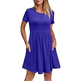 Women's Dresses Casual Crew Neck T-Shirts A-line Dress Summer Dresses for Women XS-2XL