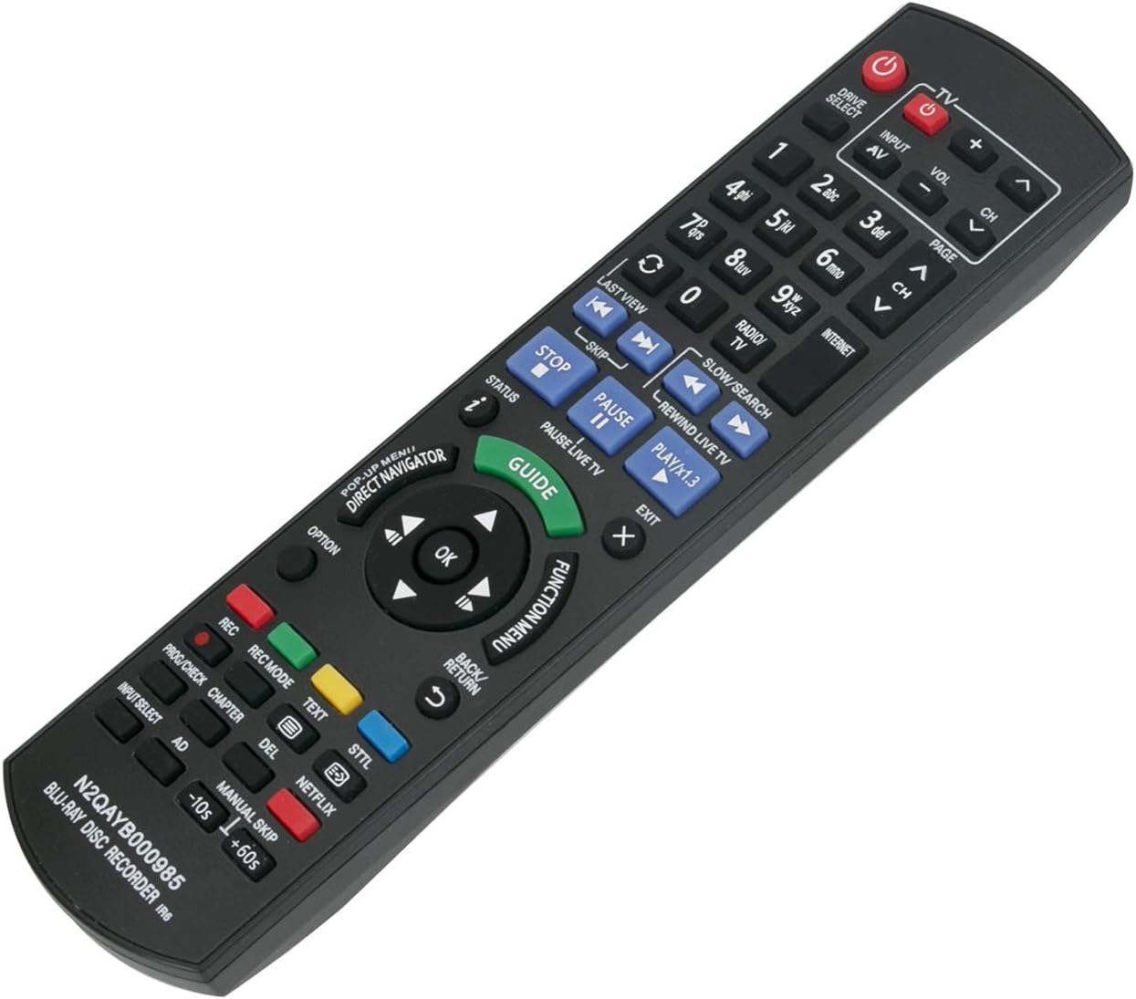 VINABTY N2QAYB000985 Replacement Remote Control Fit for Panasonic Blu-ray Player DMR-BWT740 DMR-BWT840 DMR-BWT835 DMR-BWT720 DMR-BWT820 DMR-BWT720EB DMR-BCT940 DMR-BST940 DMR-BCT845 DMR-BCT745 - Image 3