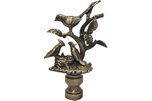 Royal Designs, Inc. Nesting Bird Design Finial for Lamp Shade, F-5060AB-1, Antique Brass - Single Pack