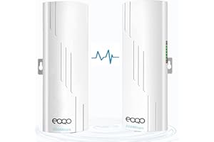 EOQO Wireless Bridge for Starlink Satellite Internet, 5.8GHz 100Mbps Point to Point, Multipoint WiFi Bridges,Outdoor Access Point, 3KM High Speed Wireless Ethernet Bridge with 100Mbps RJ45 LAN Port 2-Pack
