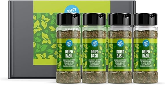 Amazon Brand - Happy Belly - Albahaca seca - 4x15g: Amazon.es ...