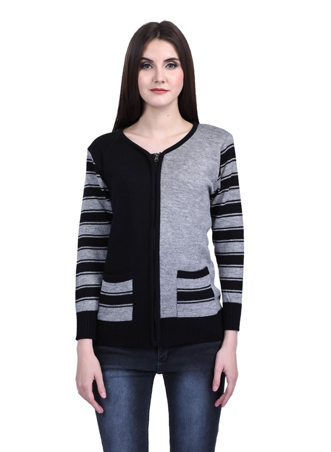 ewools women winter wear woolen zipper cardigan
