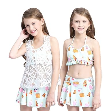 Amazon ガールズ水着子供女の子水着キッズビキニセパレート3 点