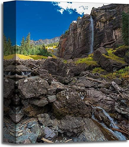 Amazon Com Bridal Veil Falls Telluride Colorado Usa Gallery Wrapped Canvas Art 14in X 11in Home Kitchen