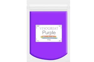 YESOGREAT Mica Pigment Powder, 50g Mica Powder for Candle Making Soap Making, Shimmer Resin Pigment Powder for Resin Art, Lip Gloss, Bath Bomb,Slime, Acrylic Nails (Purple)