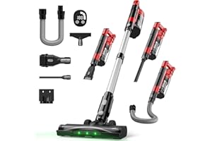 ZEXAPE Cordless Vacuum Cleaner for Milwaukee M18 Battery, 7-in-1 Lightweight Stick Vacuum with HEPA Filter, 35KPA Suction, 350W Brushless Motor, 3 Modes for Floor, Carpet, Car(Battery Not Included)