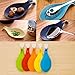 VILONG Kitchen Silicone Spoon Rest, Flexible Almond-Shaped Silicone Kitchen Spoon Holder, Cooking Utensil Rest Ladle Spoon Holder 5-Pack, Vibrant Colors