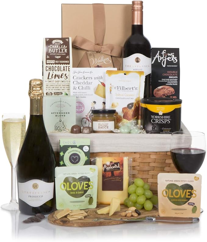 The Classic Wine and Cheese Collection Prosecco & Red Wine Food