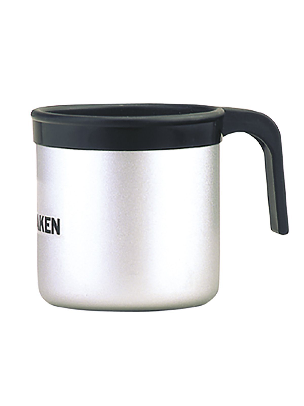 LAKEN 8.41254E+12 Aluminum Cup with Black Plastic Edge and Handle 0.4L, Unisex Adults, Light Grey, 1 Count (Pack of 1)