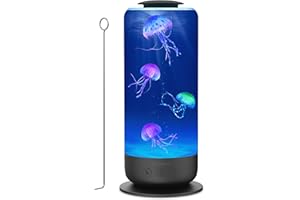 Eyesound Jellyfish Lamp - 7 Color Changing LED Tank Aquarium Light, Mood Lamp for Home Office Bedroom Decor, 2 Lighting Modes for Relax/Sleep, Gift for Kids Teens Adults