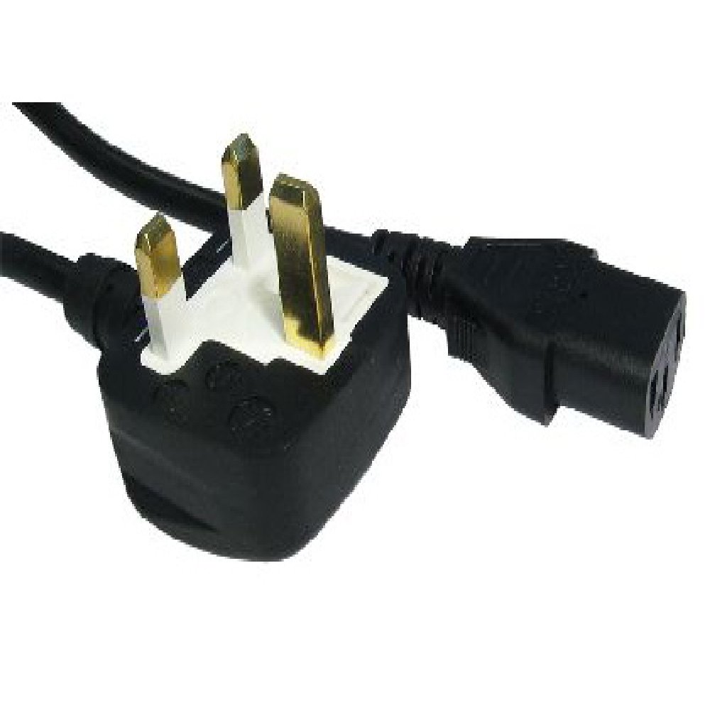 World of Data 1.8m Kettle Lead - IEC (C13) to UK Mains (3 pin) Cable - 5A (amp) - Moulded - Black Coloured - Approve by A.S.T.A - N14586