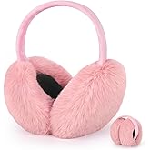 Lainlight Earmuffs for Women Winter Warm Foldable Ear Muffs Faux Fur Cute Fuzzy Ear Warmers for Girls Women