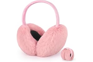 Lainlight Earmuffs for Women Winter Warm Foldable Ear Muffs Faux Fur Cute Fuzzy Ear Warmers for Girls Women