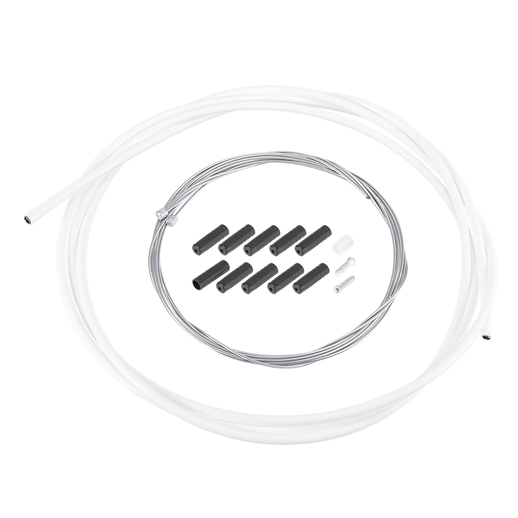 X AUTOHAUX 2m Bicycle Shifter Cable Housing Derailleur Cable Hose Kit White