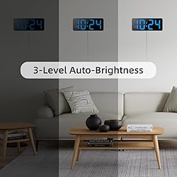 LED Digital Wall Clock with Large Display, Big