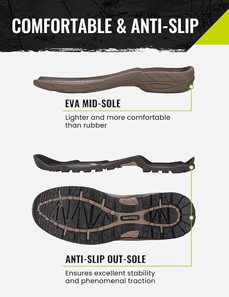 TIDEWE RUBBER HUNTING BOOTS WITH 800G INSULATION, WATERPROOF INSULATED NEXT CAMO G2 WARM RUBBER BOOTS WITH 7MM NEOPRENE, STURDY OUTDOOR HUNTING BOOTS FOR MEN (SIZE 10)
