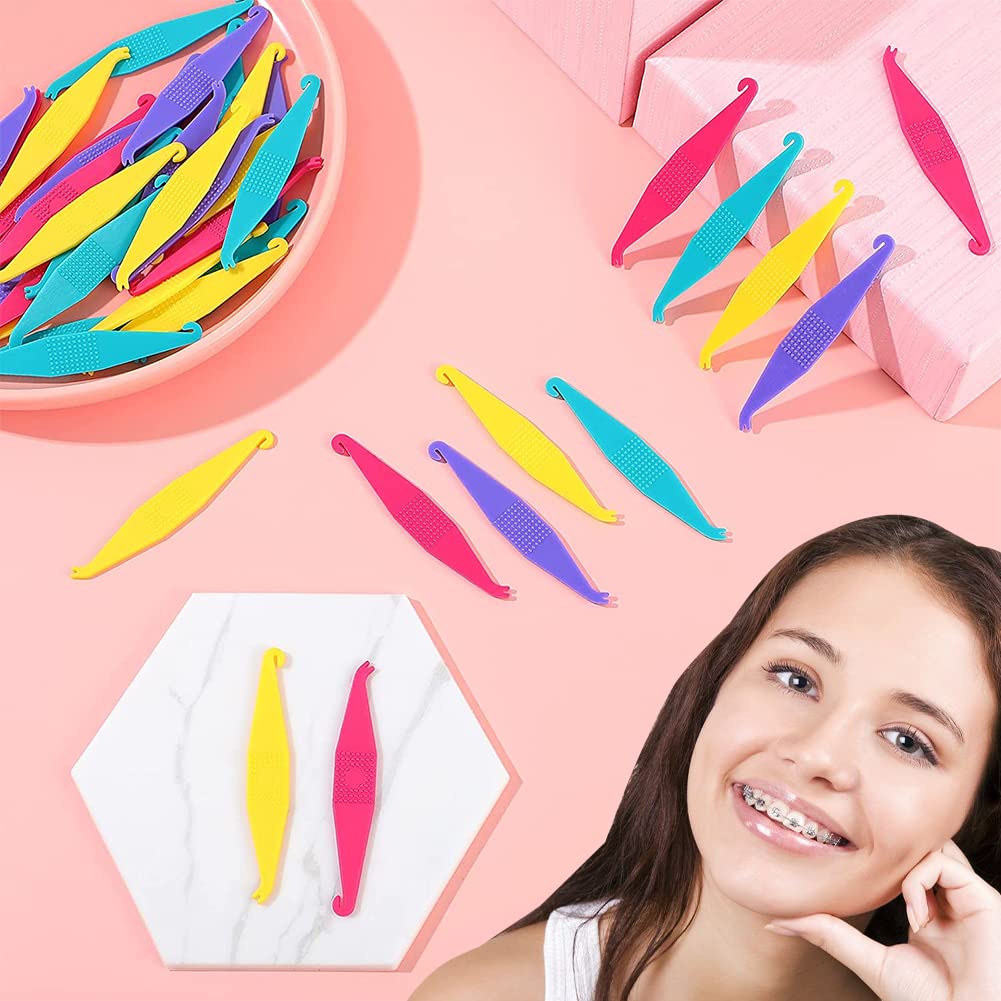 25 Pieces Orthodontic Equipment Placing/Removal Tools Rubber Bands Dental Elastic Band Adjuster Very Suitable for Orthodontic