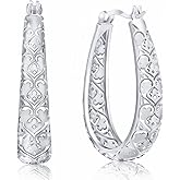 18K Gold Plated Filigree Hoop Earringswith anti Allergic Hollow Design That Will Not Fade Jewelry Gifts