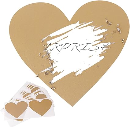 50pcs Etiquetas de Rasca en Forma de Corazón 7 * 8cm para DIY Tarjeta Rasca Scratch Card Cubrir Texto de Postales Carta Sorpresa Mensaje Secreto (Color Dorado): Amazon.es: Oficina y papelería