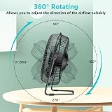 EasyAcc 9 inch USB Desk Fan Silent 25DB Strong Airflow Quiet Portable 2 Speed view 4