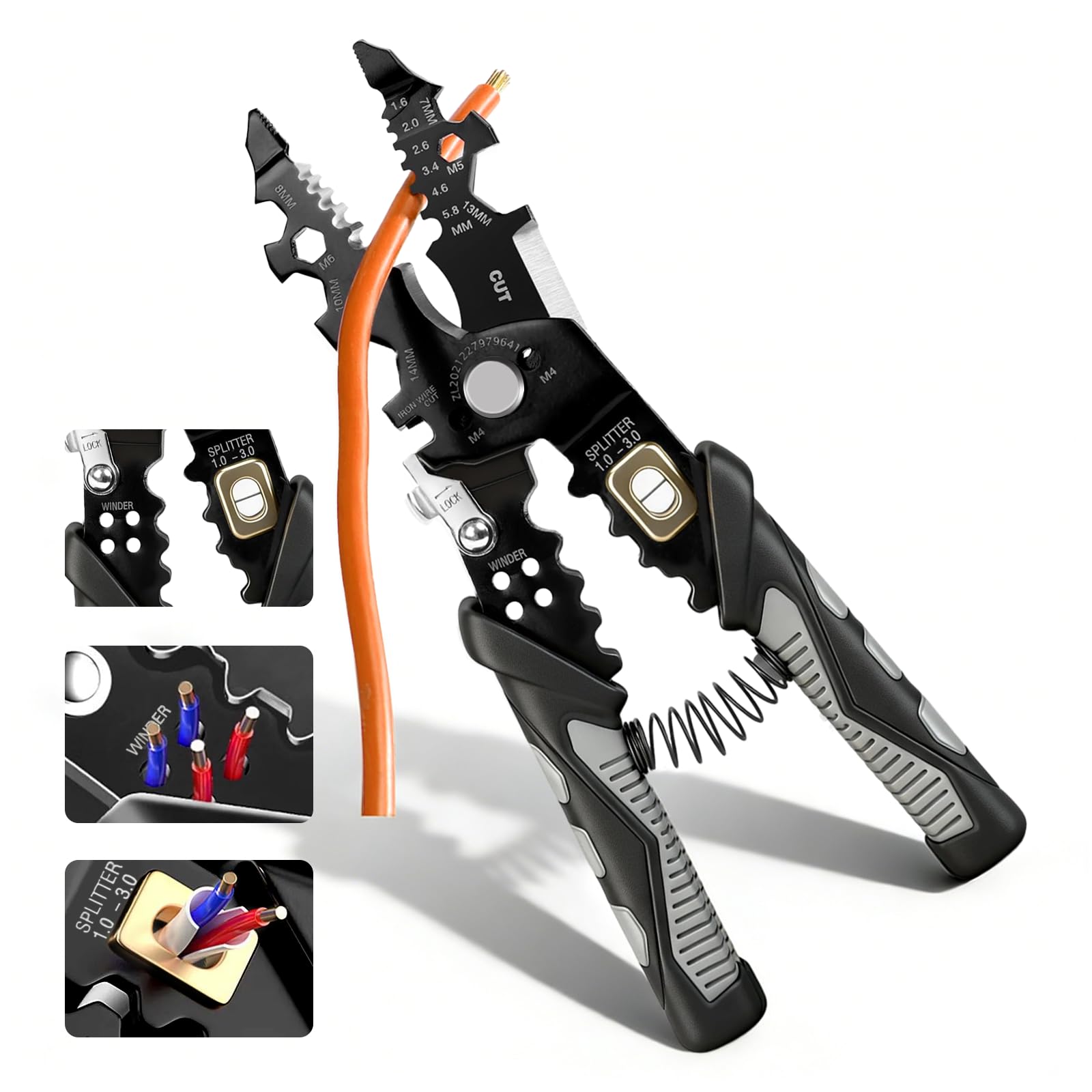 Photo 1 of 25-in-1 Multifunctional Wire Stripper - Professional Wire Stripper Tool for Cutting Crimping, Compatible with 16 AWG to 6 AWG Wires - Versatile Wire Strippers Electrical for Industrial & Home Use