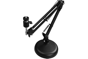 Lizusidtsy Webcam Stand for Desktop Suspension Boom Scissor Arm Stand with Upgraded Round Base,for Webcam