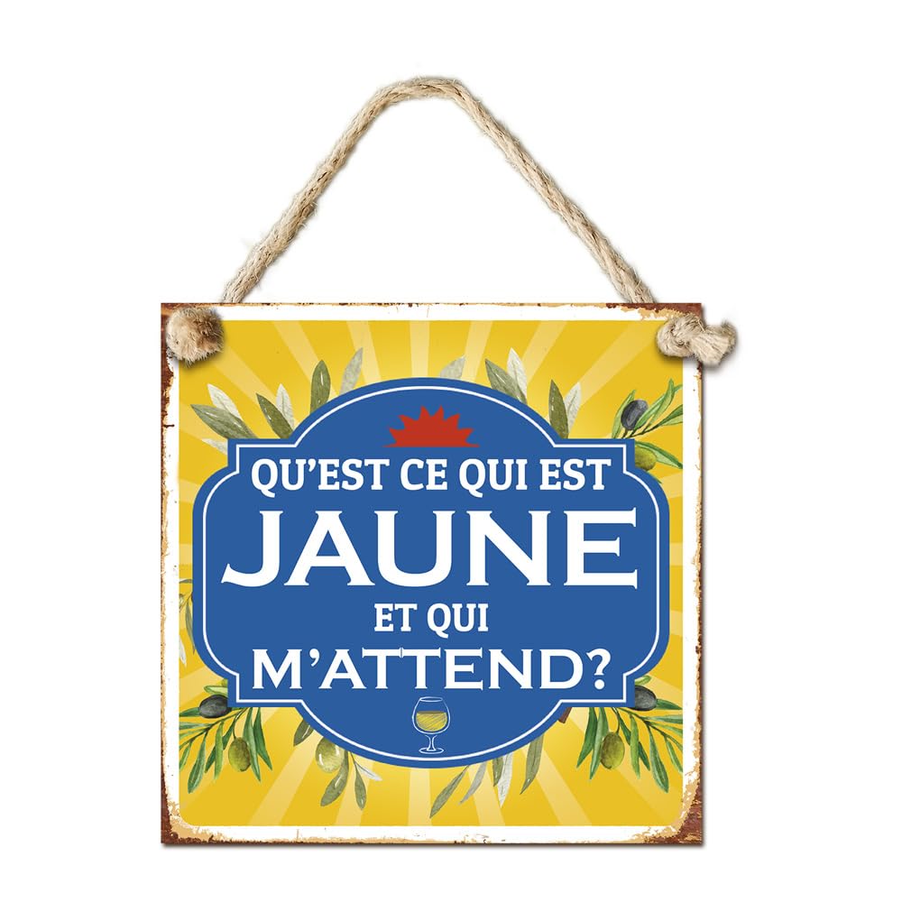 STC Metal Plaque 'What is Yellow and Who Awaits Me?' 20 x 20 cm