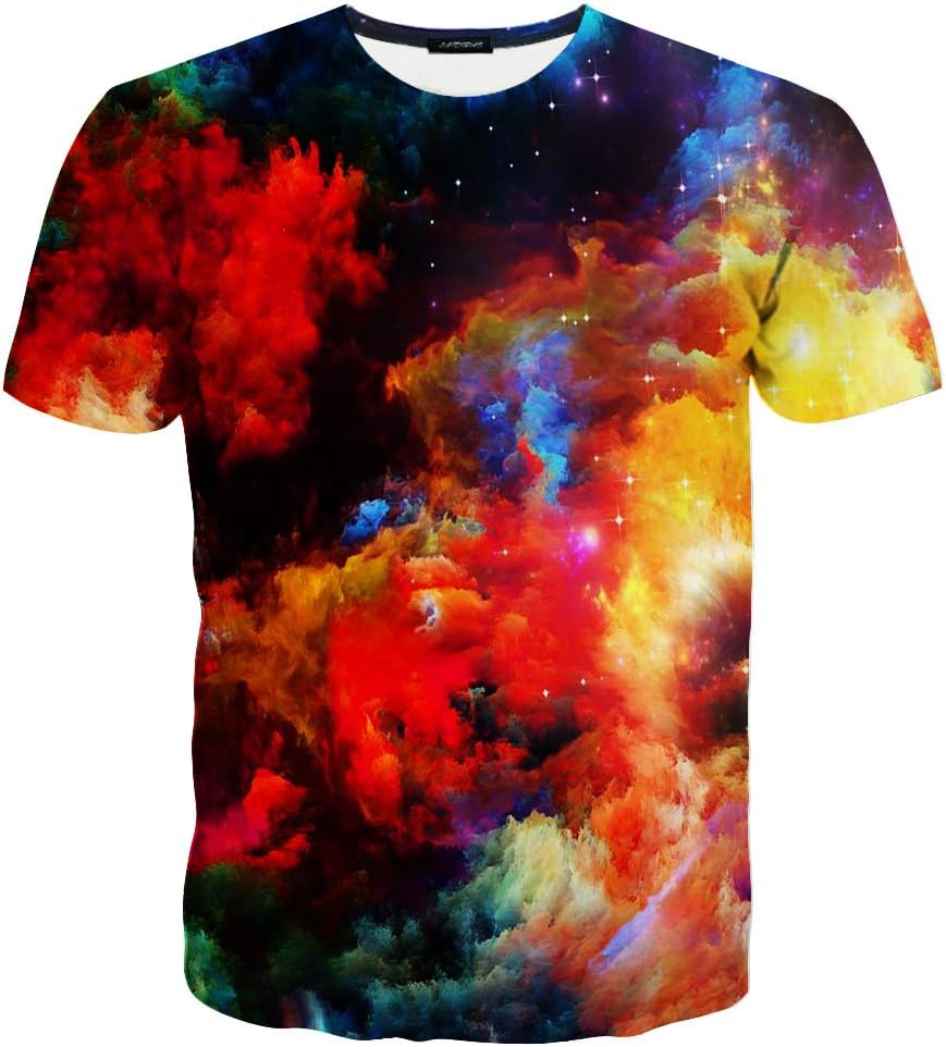 Syaimn Unisex 3D Pattern Printed Short Sleeve T-Shirts Casual Graphics Tees