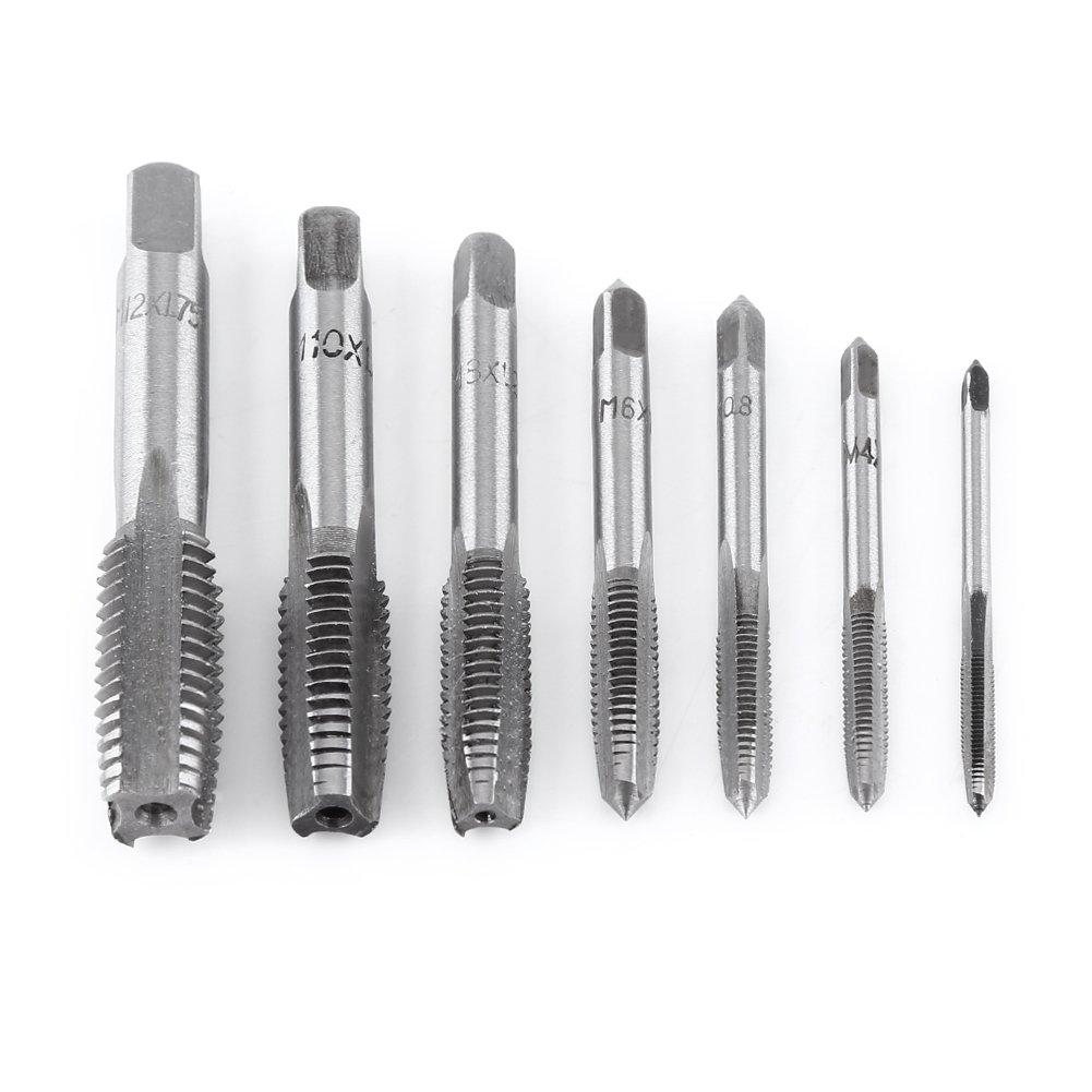 7pcs Metric Thread Tap Steel Threading Tapping Tool Thread Cutter Tool for Metal Threading Bit M3 M4 M5 M6 M8 M10 M12