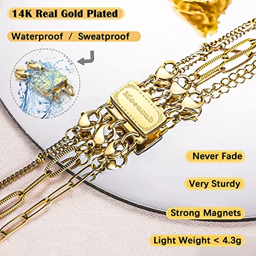 2 Pieces Upgraded Necklace Layering Clasps 14K Gold Plating and Silver