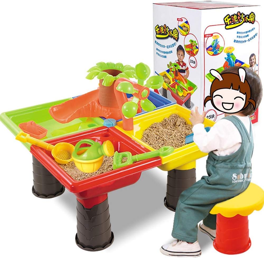 QHWJ Children's Beach Toys Set, Beach Building Blocks Baby Play Water Play Sand Tool Table Play Sand Toy Set Summer Beach Toys