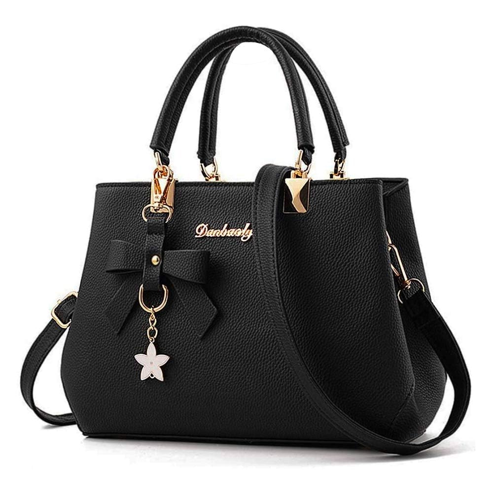 BestoU Handbags for Ladies PU Leather Women Shoulder Handbag and Purse (Black)