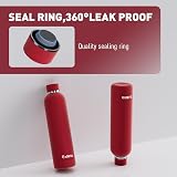 Exllena 1L Insulated Water Bottle with Clip Red Stainless Steel BPA Free view 2