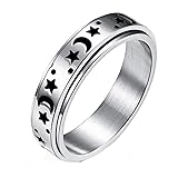 nylry Titanium Stainless Steel Spinner Rings Moon