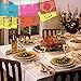 Amosfun Beautiful Papel Picado Banner Multi-Colored Thanksgiving Banners for Fiesta Party Birthday Family Celebrations, Pack of 9