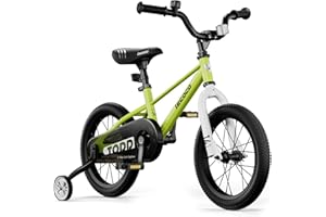 lecoco Kids Bike for Boys Girls, 14 16 18 Inch Children's Bicycle with Training Wheels Pedal Brakes Handbrake & Kickstand Training Bike for Kids and Toddler Multiple Color