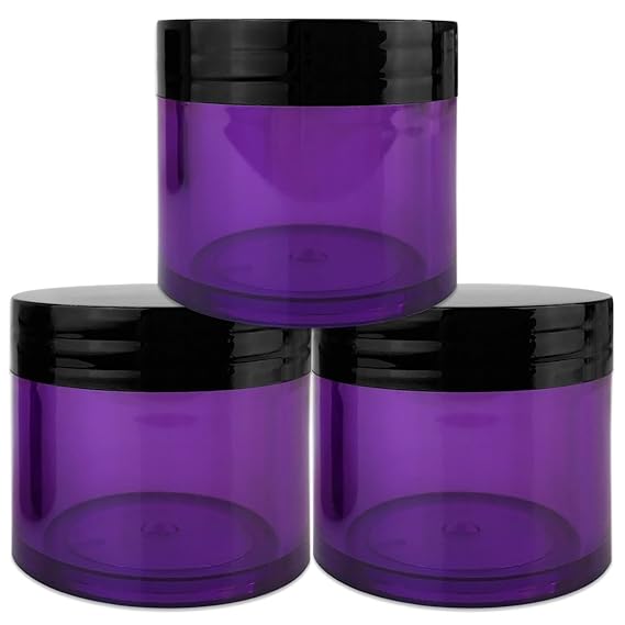 3 Pieces 30G/30ML(1 Oz) Thick Wall Round PURPLE
