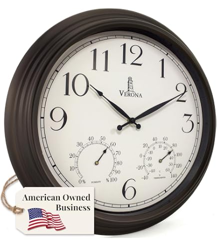 Amazon.com: Springfield Dual Sided Outdoor Thermometer and Clock