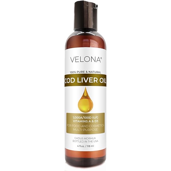 Amazon.com: velona Cod Liver Oil - 2 Fl Oz | 1,000A/100D IU/g