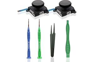 ECHZOVE Replacement Joy Stick Compatible with Switch lite, Joystick Replacement Compatible with Switch lite and Repair Tool Kit for Switch lite - 2 Pack (Black)