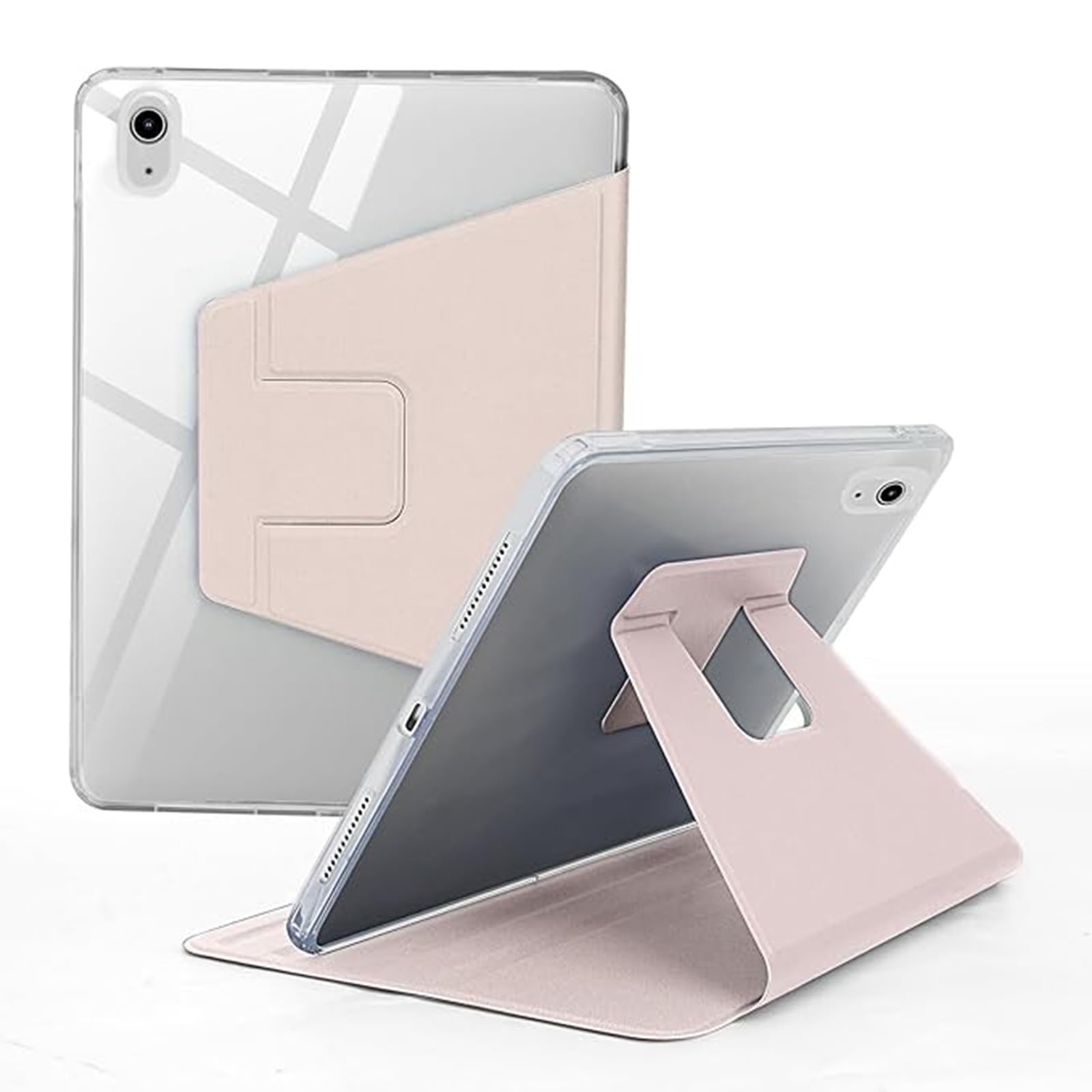 Miieadoo Case for iPad Air 5th/4th Gen Case(2022/2020)- Shockproof Cover - Smart Auto Sleep/Wake - Complimentary Four Pen Caps- Perfect for Students at Home/School-Pink