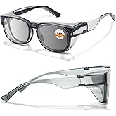 LianSan Safety Glasses Over Eyeglasses for Men&Women - Fit Over Glasses with UV400&Scratch Resistant Lenses ANSI Z87