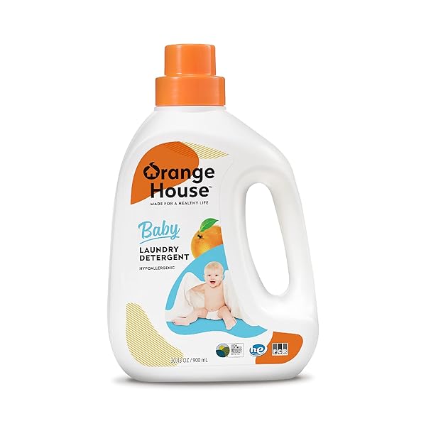 ORANGE HOUSE LIQUID BABY LAUNDRY DETERGENT, CLINICALLY CERTIFIED...