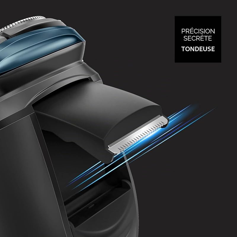 3 Side Shave IPX7 Rasoir électrique, sans fil, sec ou mouillé, autonomie de 45 min, coupe broches, Total Curve Technology, charge USB, ergonomique, lames en acier inoxydable